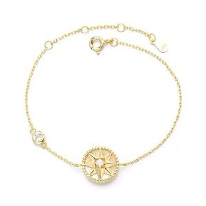 Elegant Gold Starburst Bracelet with Crystal Accent